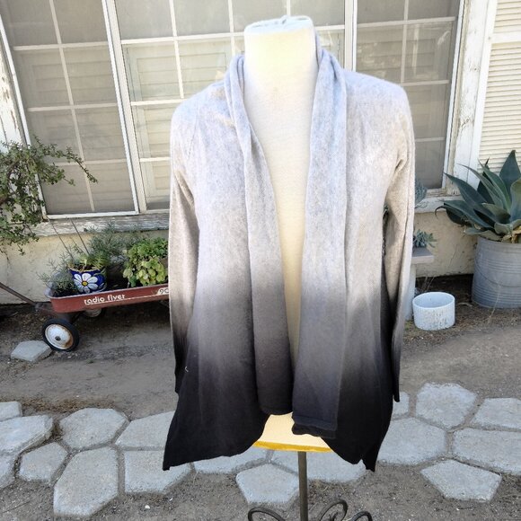 C By Bloomingdales Cashmere Open Front Cardigan Sweater NOSWT Small Gray Grey - Picture 1 of 7